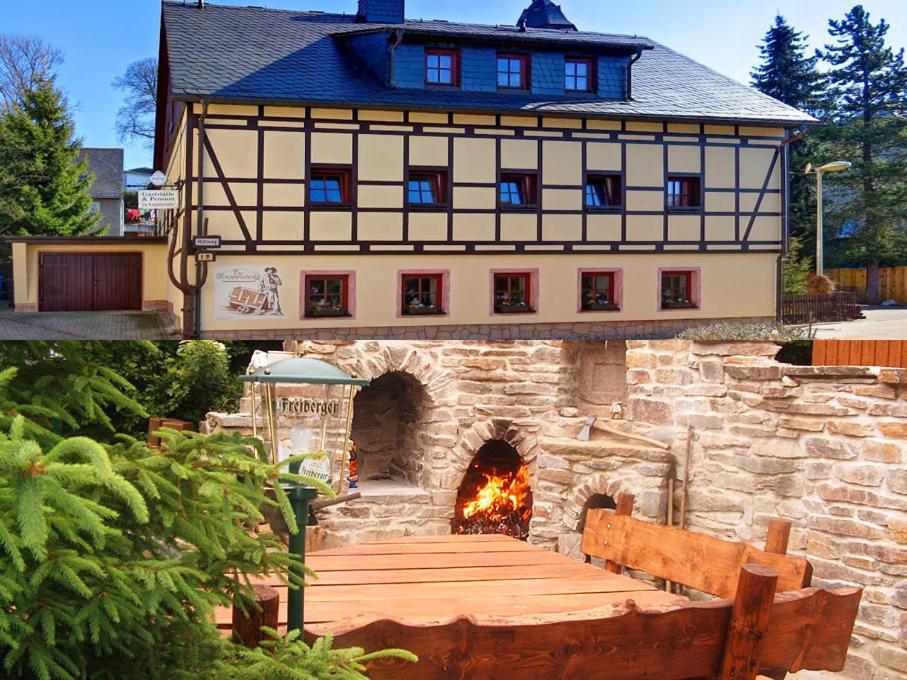 Pension Und Gaststaette Zur Knappenschaenke Thermalbad Wiesenbad Kültér fotó